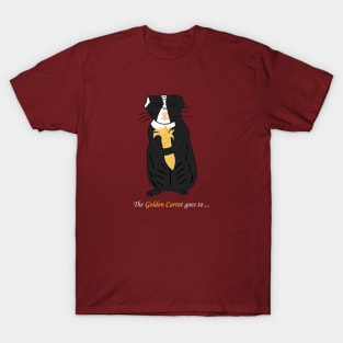 Black Guinea Pig with Golden Carrot T-Shirt